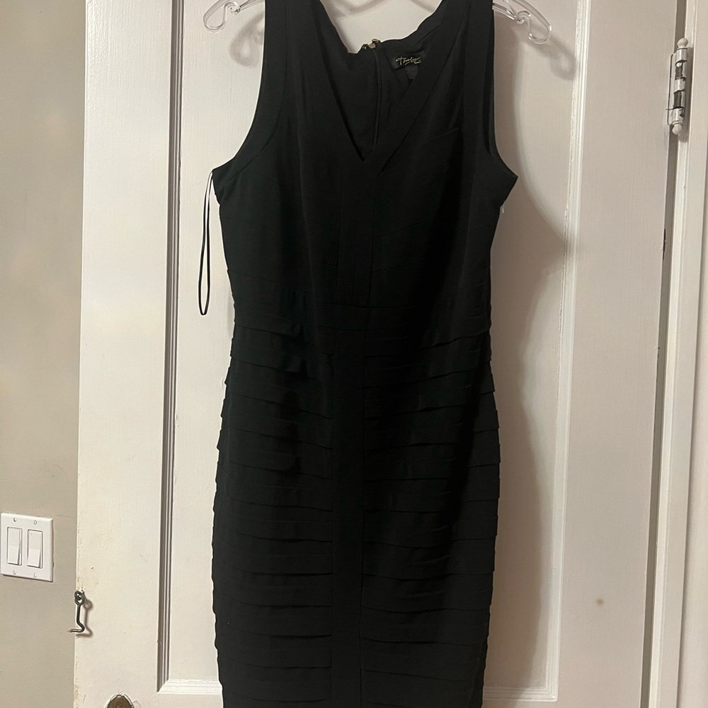 Thalia Sodi Black Layered Midi Dress